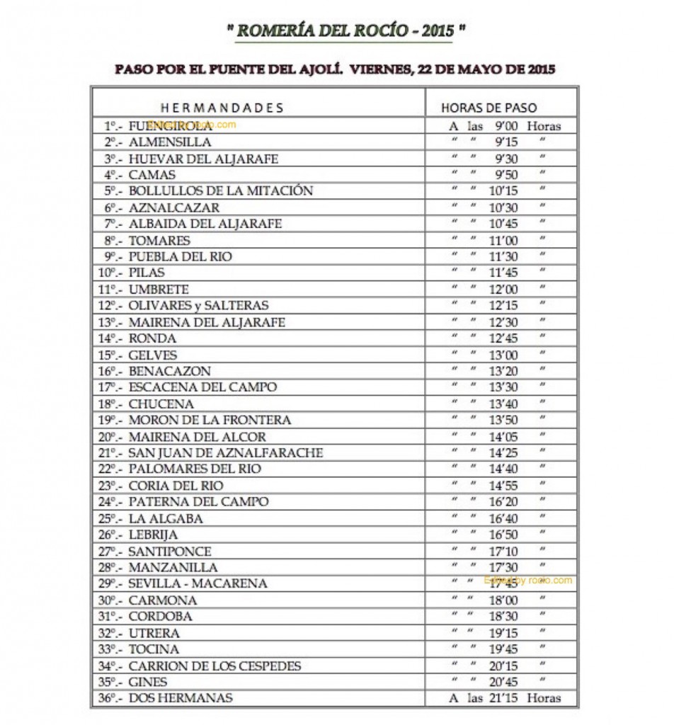 HORARIOS DE PASO ROMERIA 2015-4