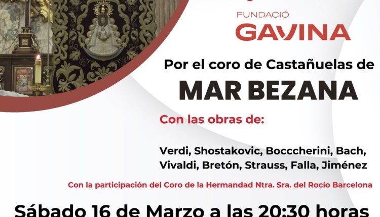 Hermandad de Barcelona – Concierto solidario el sábado 16 de marzo a favor de Cáritas Barcelona y la Fundació Joan Salvador Gavina
